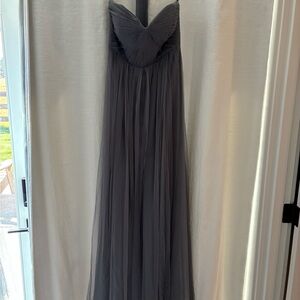 Jenny Yoo Bridesmaid Strapless Charcoal Dress